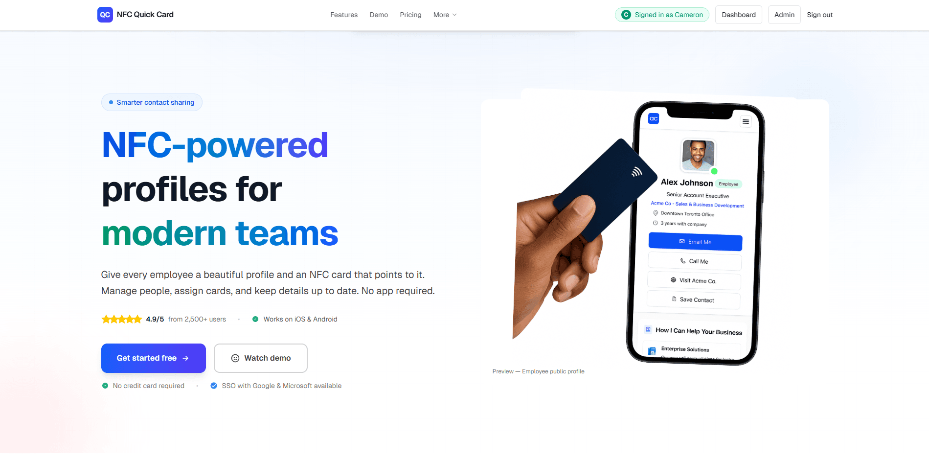 NFC Quick Card preview